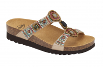 Scholl NEW BOGOTA' WEDGE dámské pantofle barva taupe multi béžová/multi