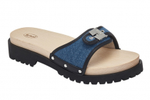 Scholl PESCURA CARROARMATO dámské luxusní pantofle barva denim černá denim/černá